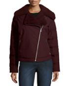 Tivoli Zip-front Motorcycle Down Jacket W/ Faux
