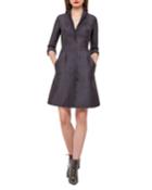 Eve Metallic Chenille Coat Dress, Black