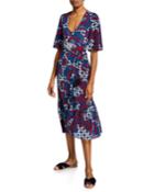 Nadine 1/2-sleeve Tikki Floral Dress