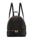 Dual-zip Faux-leather Backpack Bag
