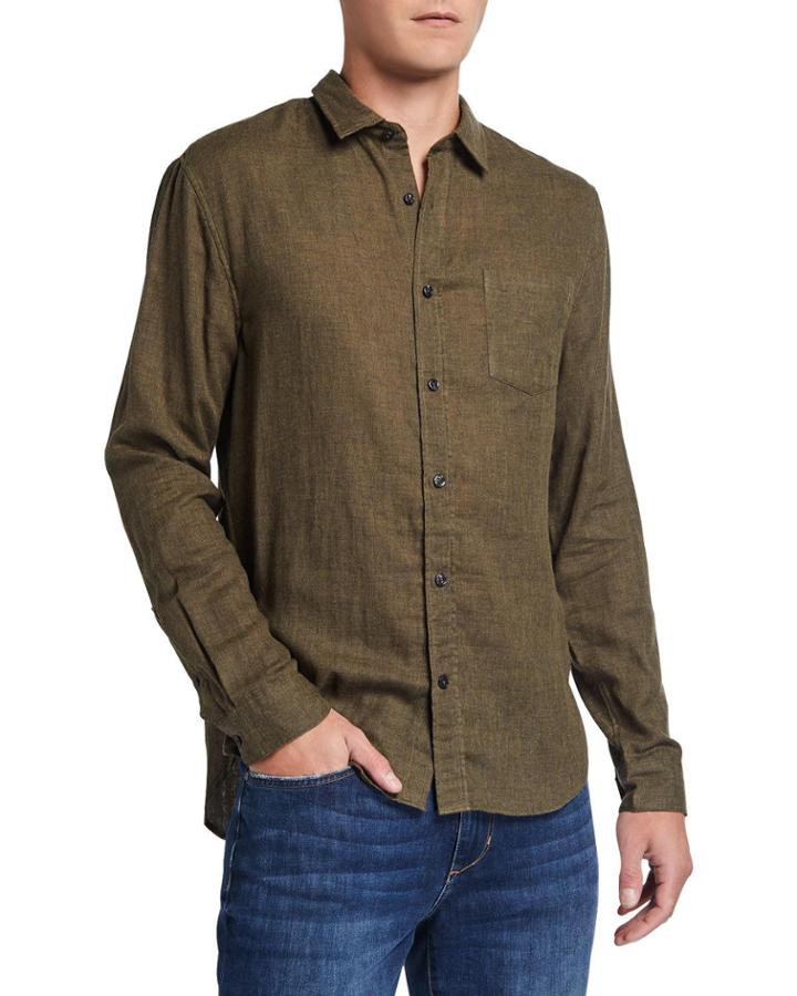Men's Double-face Cotton Button-front