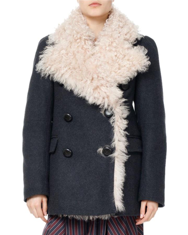 Berit Shearling-lined Pea Coat