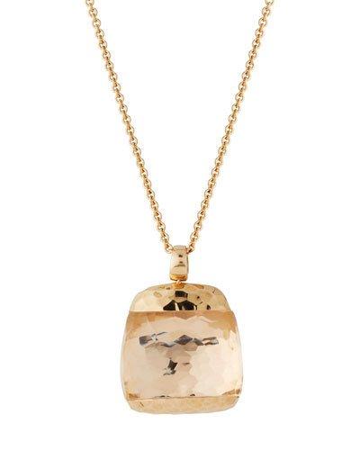 Martellato 18k Rose Gold Rock Crystal Pendant Necklace