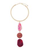 Three-drop Agate Collar Necklace
