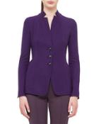 Cashmere-blend Jersey Reversible Button Jacket