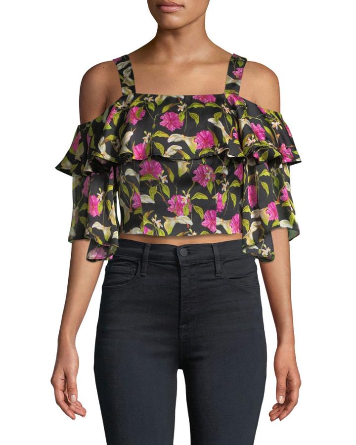Audrey Floral-print Ruffled Top