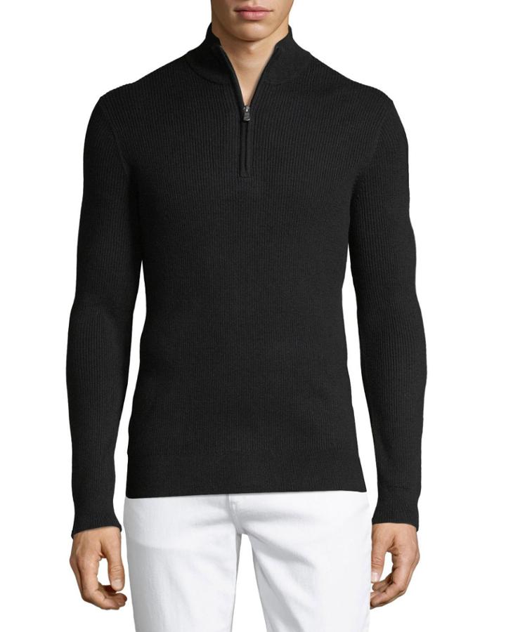 Men's Ribbed Mock-neck