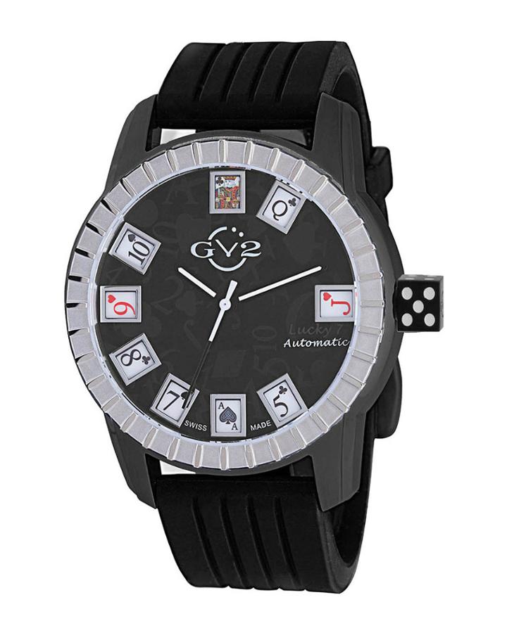 Men's Automatic-self-wind Lucky 7 Black Rubber