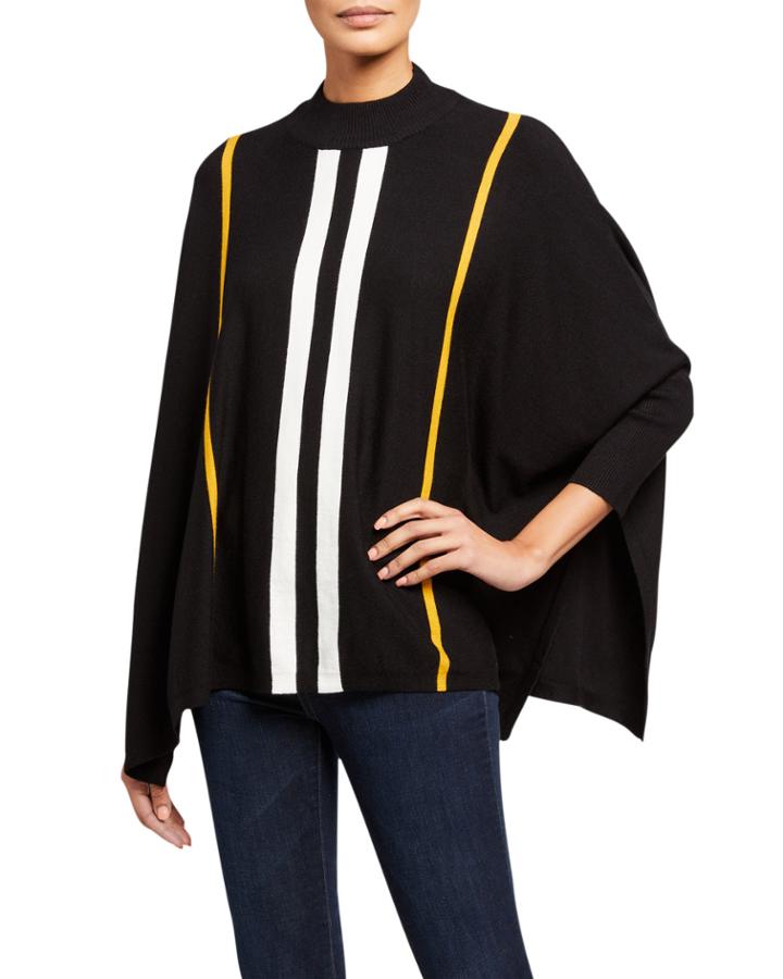 Striped Crewneck Poncho