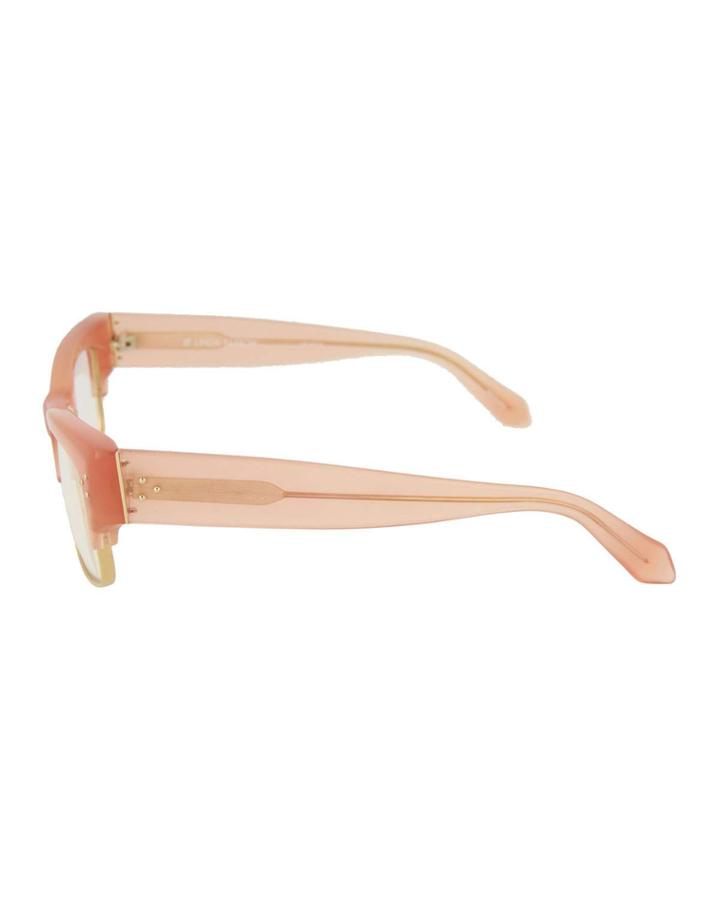 Cat-eye Acetate/titanium Brow-line Optical Glasses