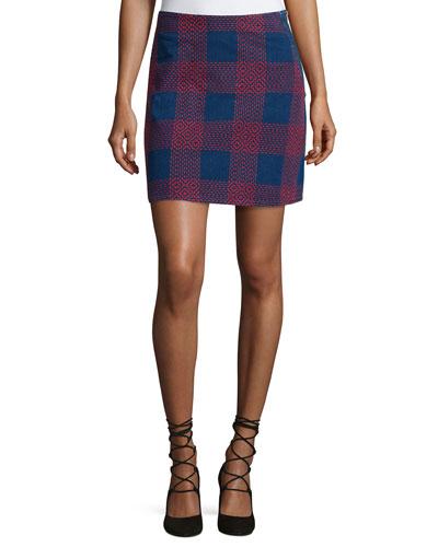 Morro Embroidered-plaid Mini