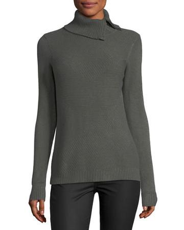 Textured-knit Envelope-neck