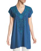 Eros Embroidered V-neck Tee