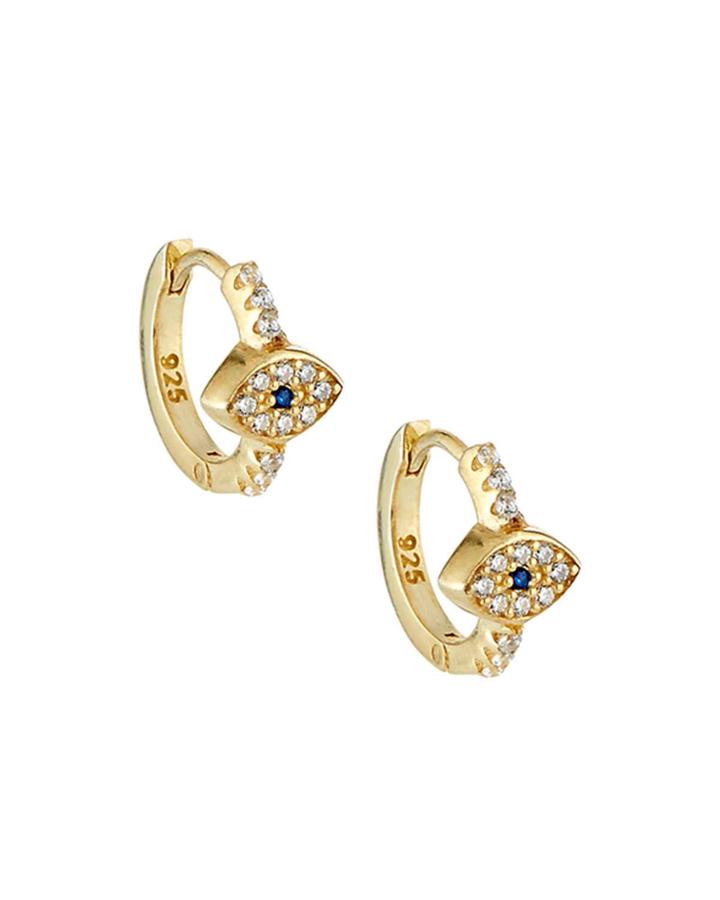 Evil Eye Huggie Earrings