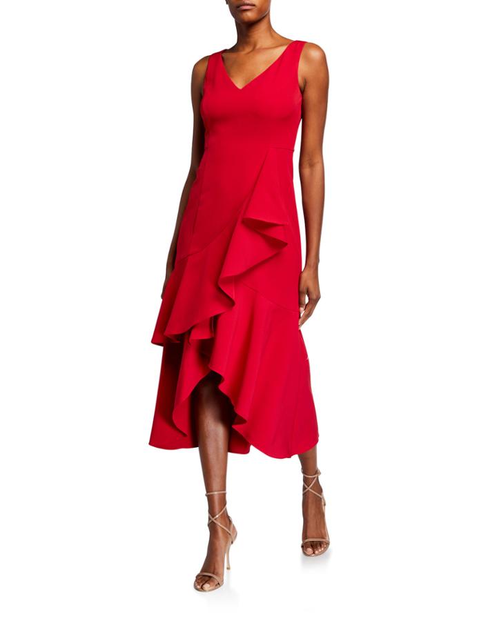 Sleeveless High-low Ruffle Dress