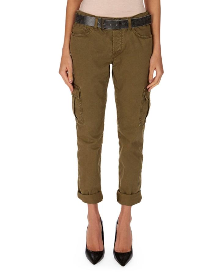 Cropped Military Cargo Pants