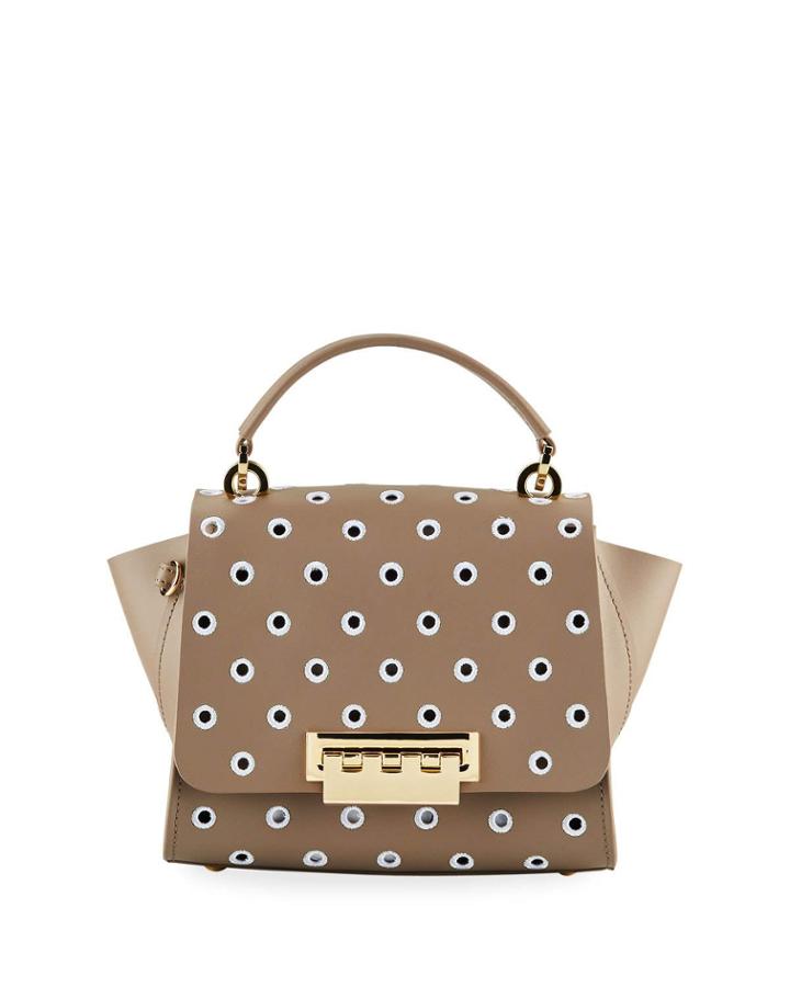 Eartha Embroidered Grommet Top Handle Bag