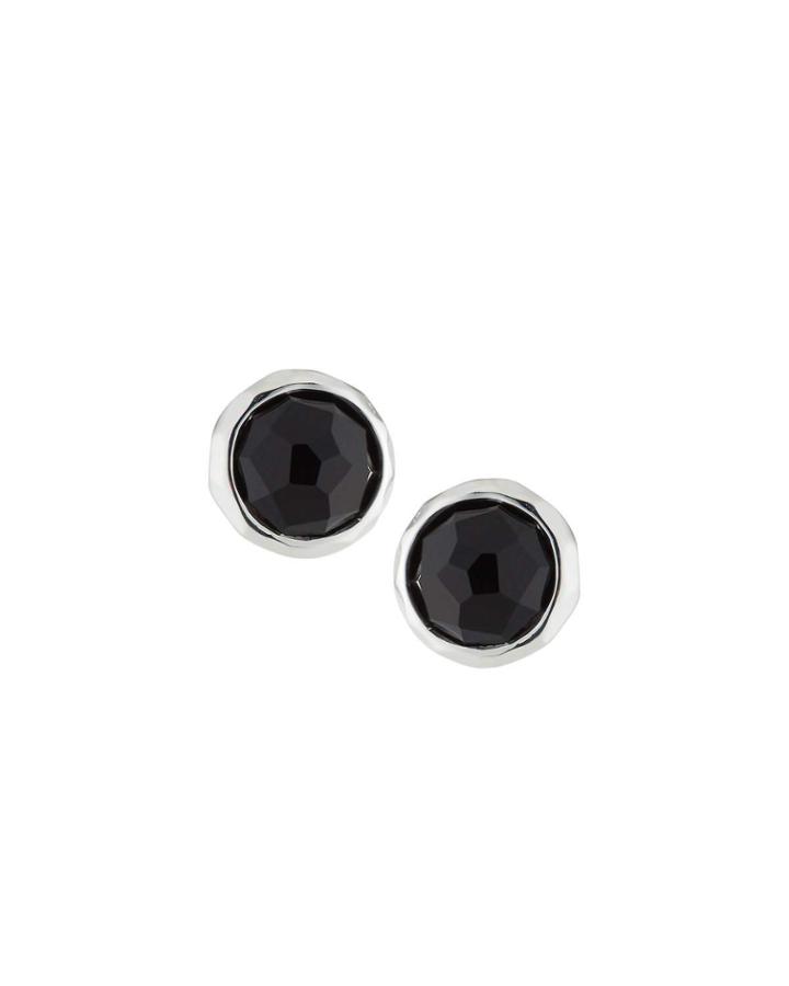 Rock Candy Stud Earrings In Black Onyx