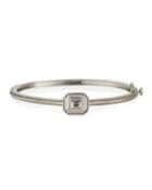 18k White Gold Diamond Baguette Amulet Bangle