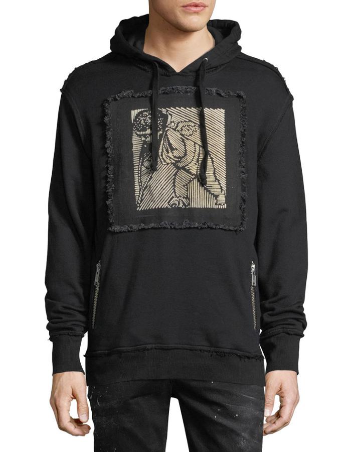 Distressed Cherub Patch Hoodie