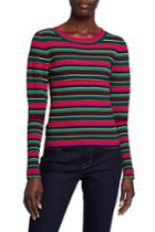 Striped Puff-sleeve Rib