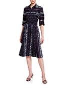 Jeanette Taos Stripe Long-sleeve Shirtdress With Belt