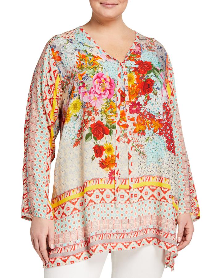 Plus Size Chloris Floral Challis Blouse