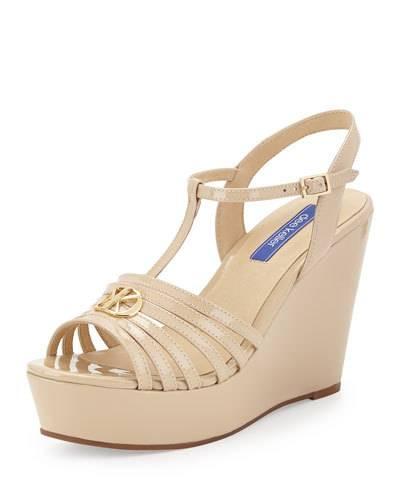 Skyler Patent Leather T-strap Wedge