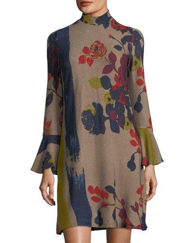 Mock-neck Floral
