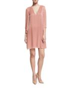Tammin 3/4-sleeve Embellished V-neck Caftan, Pink