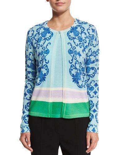 Acanthus Place Print Cardigan
