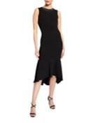 Hi-low Midi Dress With Hot Fix Neck