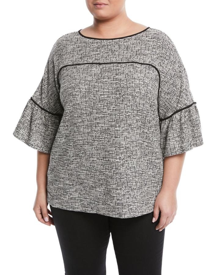 Tweed Bell-sleeve Tee,
