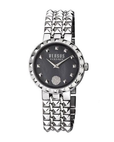 36mm Coral Gables Studded Bracelet Watch, Black