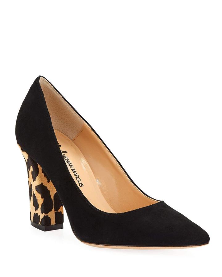 Causey Suede Cheetah-print Heel Pumps