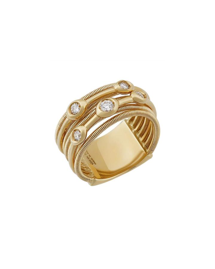 18k Goa Stacked Diamond Ring,