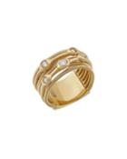 18k Goa Stacked Diamond Ring,