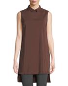Stretch Silk High-low Sleeveless