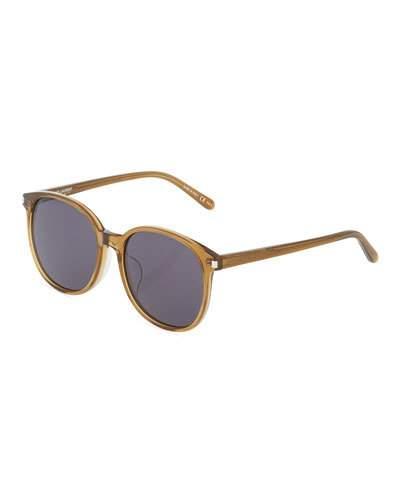 Translucent Oval Plastic Sunglasses, Olive