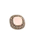 Pink Opal & Champagne Diamond Ring,