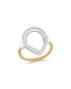 Open Diamond Pave Teardrop Ring, Yellow,