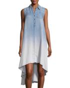 Ombr&eacute; Chambray High-low Dress,