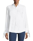 Tie-sleeve Button-front Tunic