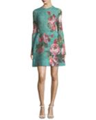 Rose-print Guipure Lace Fit & Flare Cocktail Dress