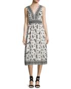 Printed Voile A-line Dress