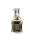 Lagos Glacier Now Silver & 18k Smoky Quartz Enhancer Pendant, Women's,