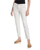 Stretch Cotton Slim Ankle Pants