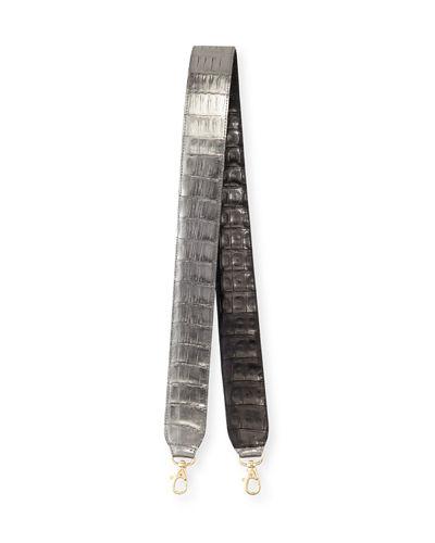 Two-tone Crocodile Guitar Strap For Handbag