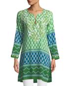 Jaipur Geometric Print Tunic, Green
