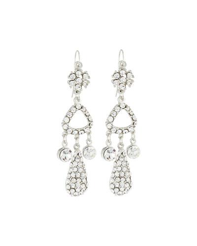Silvertone Crystal Triple-drop Earrings